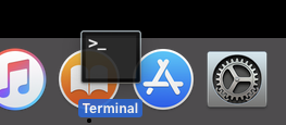 Screen shot of Terminal being dragged from Spotlight to Dock